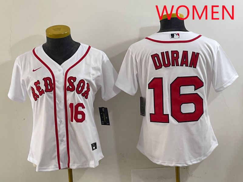 Women 2025 Boston Red Sox #16 Duran White Game Nike MLB Jersey style 4